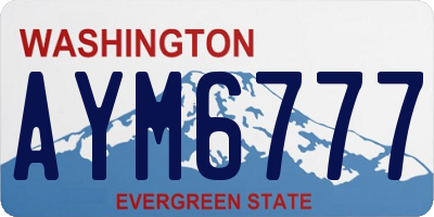 WA license plate AYM6777