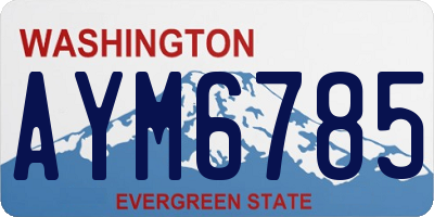 WA license plate AYM6785