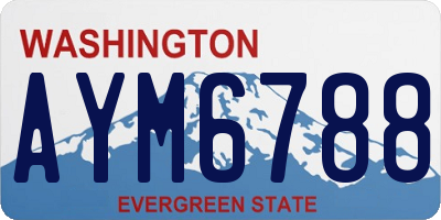 WA license plate AYM6788