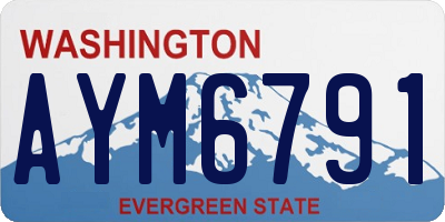 WA license plate AYM6791