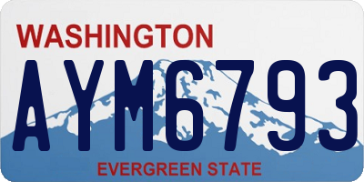 WA license plate AYM6793