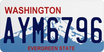 WA license plate AYM6796