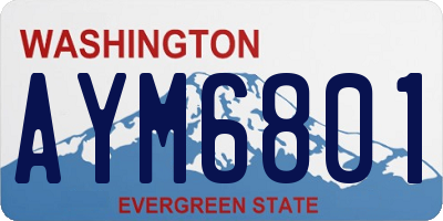 WA license plate AYM6801