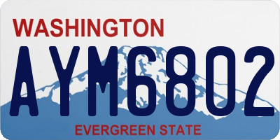 WA license plate AYM6802