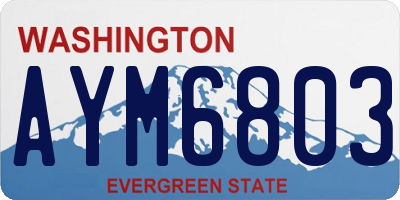 WA license plate AYM6803
