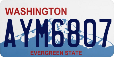 WA license plate AYM6807