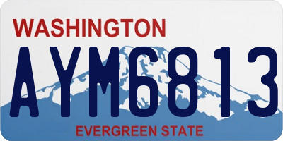 WA license plate AYM6813