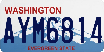 WA license plate AYM6814