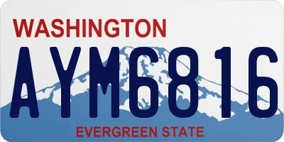 WA license plate AYM6816