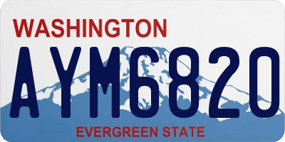 WA license plate AYM6820