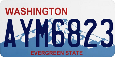 WA license plate AYM6823