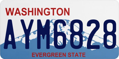 WA license plate AYM6828