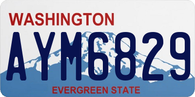WA license plate AYM6829