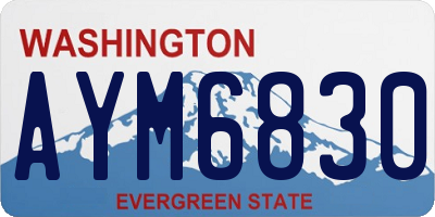 WA license plate AYM6830