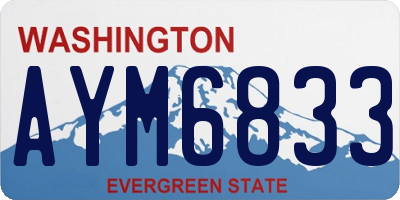 WA license plate AYM6833