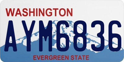 WA license plate AYM6836