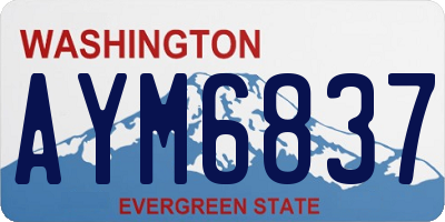 WA license plate AYM6837