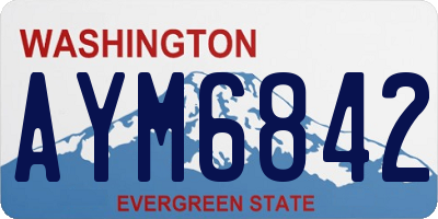 WA license plate AYM6842