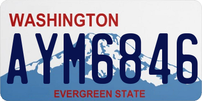 WA license plate AYM6846