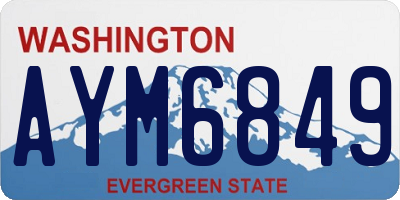 WA license plate AYM6849