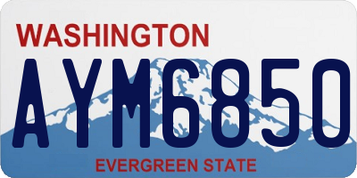 WA license plate AYM6850