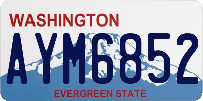 WA license plate AYM6852