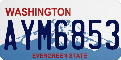 WA license plate AYM6853
