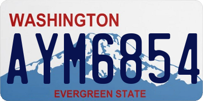 WA license plate AYM6854