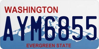 WA license plate AYM6855