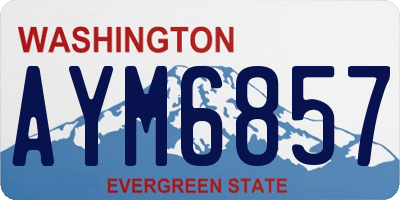 WA license plate AYM6857