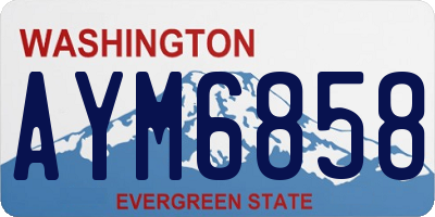 WA license plate AYM6858