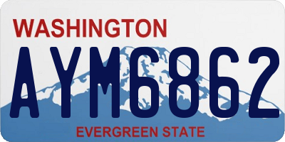 WA license plate AYM6862