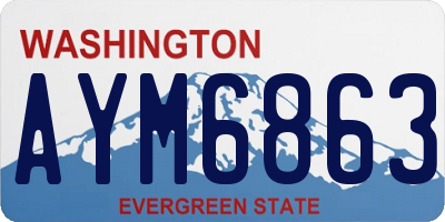 WA license plate AYM6863
