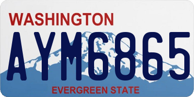 WA license plate AYM6865