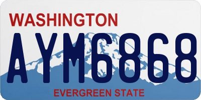 WA license plate AYM6868