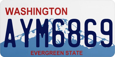 WA license plate AYM6869