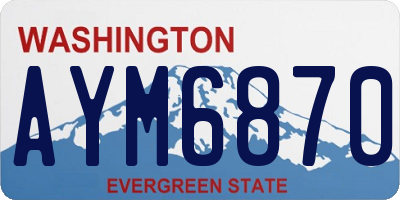WA license plate AYM6870