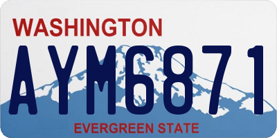 WA license plate AYM6871