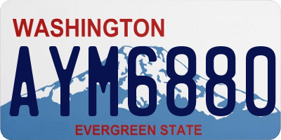 WA license plate AYM6880