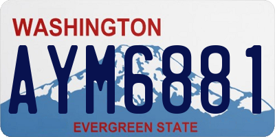 WA license plate AYM6881