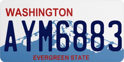 WA license plate AYM6883
