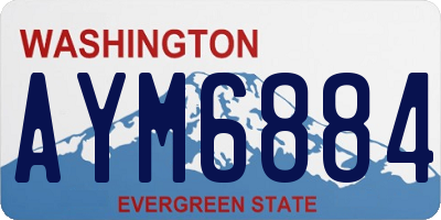 WA license plate AYM6884