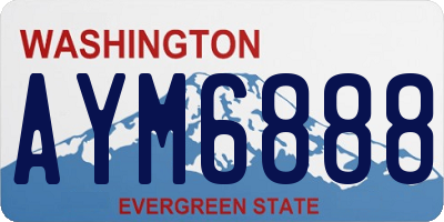 WA license plate AYM6888