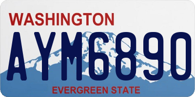 WA license plate AYM6890