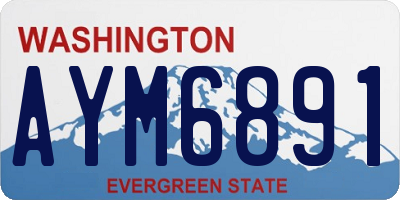 WA license plate AYM6891