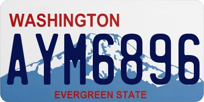 WA license plate AYM6896
