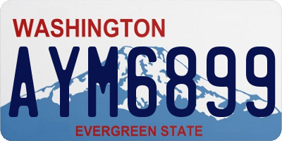 WA license plate AYM6899