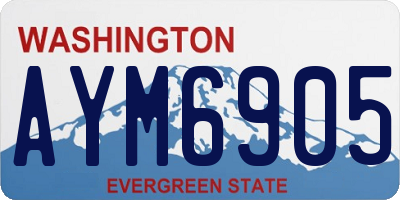 WA license plate AYM6905