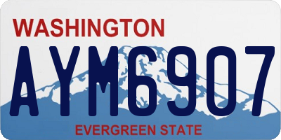 WA license plate AYM6907