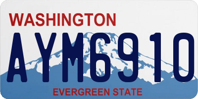 WA license plate AYM6910